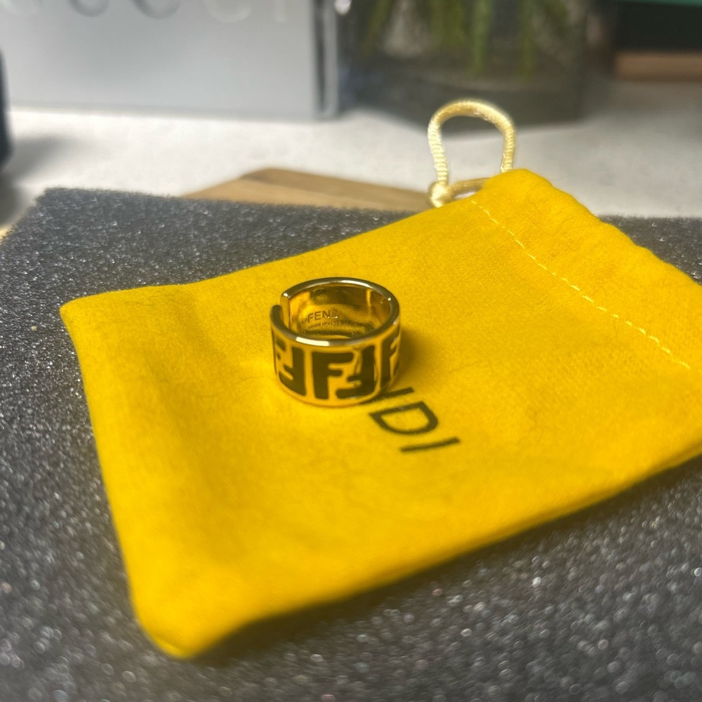 ********SOLD*********** Fendi Gold-Tone Unisex Ring
